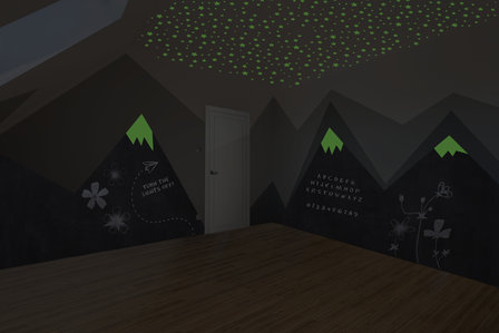 Peinture murale / matière Glow in the Dark