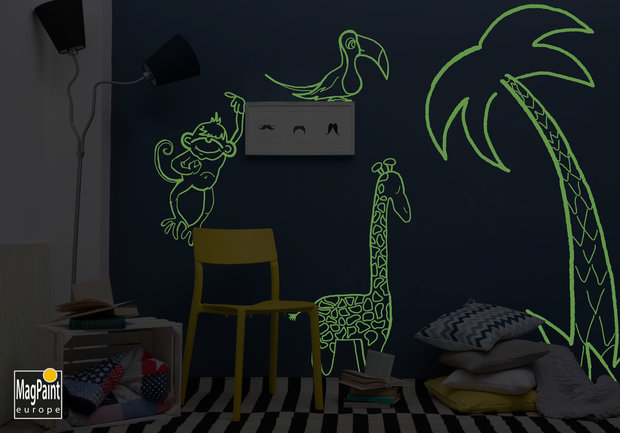 Peinture murale / matière Glow in the Dark